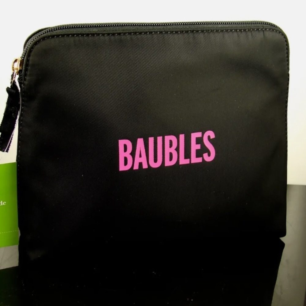 kate spade New York Bon Voyage Black Nylon Jewlery Pouch